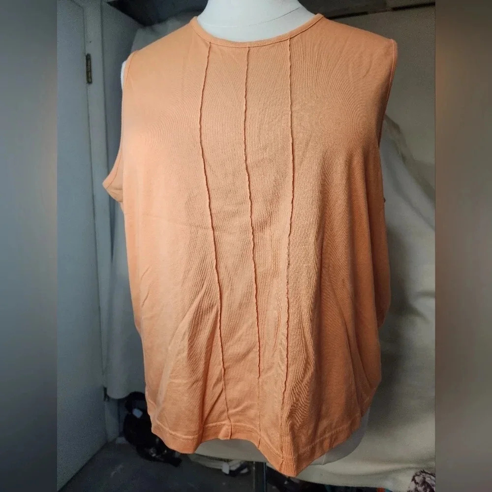 C J BANKS CORAL ORANGE SLEEVELESS TANK PLUS SIZE 3X